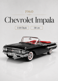 1960 Chevrolet Impala Siyah Cabrio 1:18 30 cm Model Araba